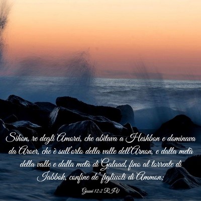 Picture 03 - Giosué 12:2 RIV - Sihon, re degli Amorei, che abitava a Heshbon e - Bible Verse Picture