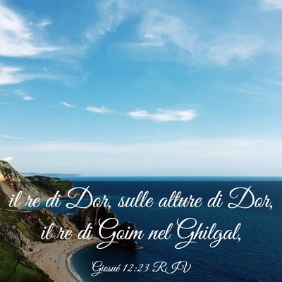 Picture 03 - Giosué 12:23 RIV - il re di Dor, sulle alture di Dor, il re di Goim - Bible Verse Picture