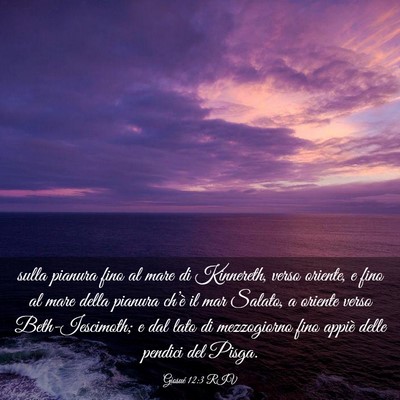 Picture 03 - Giosué 12:3 RIV - sulla pianura fino al mare di Kinnereth, verso - Bible Verse Picture