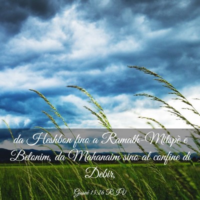Picture 03 - Giosué 13:26 RIV - da Heshbon fino a Ramath-Mitspè e Betonim, da - Bible Verse Picture