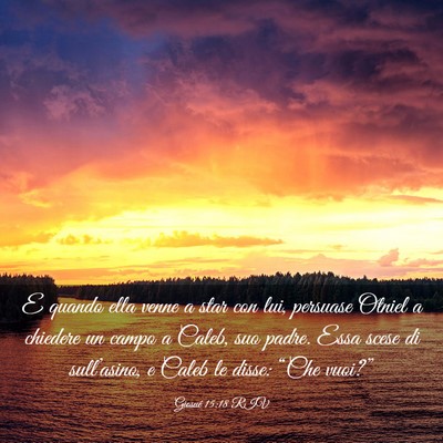 Picture 03 - Giosué 15:18 RIV - E quando ella venne a star con lui, persuase - Bible Verse Picture