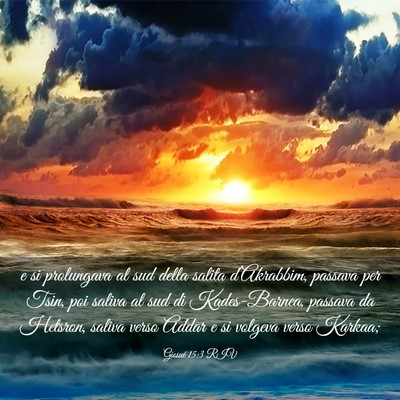 Picture 03 - Giosué 15:3 RIV - e si prolungava al sud della salita d’Akrabbim, - Bible Verse Picture