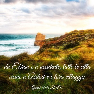 Picture 03 - Giosué 15:46 RIV - da Ekron e a occidente, tutte le città vicine a - Bible Verse Picture