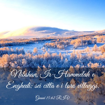 Picture 03 - Giosué 15:62 RIV - Nibshan, Ir-Hammelah e Enghedi: sei città e i - Bible Verse Picture