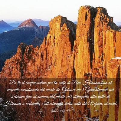 Picture 03 - Giosué 15:8 RIV - Di là il confine saliva per la valle di - Bible Verse Picture