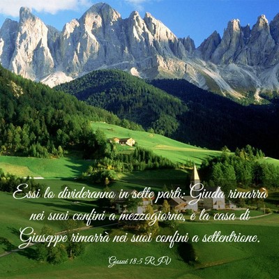 Picture 03 - Giosué 18:5 RIV - Essi lo divideranno in sette parti: Giuda - Bible Verse Picture