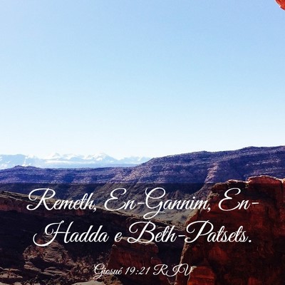 Picture 03 - Giosué 19:21 RIV - Remeth, En-Gannim, En-Hadda e - Bible Verse Picture