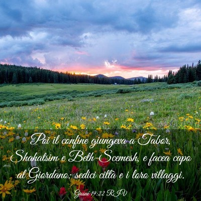 Picture 03 - Giosué 19:22 RIV - Poi il confine giungeva a Tabor, Shahatsim e - Bible Verse Picture