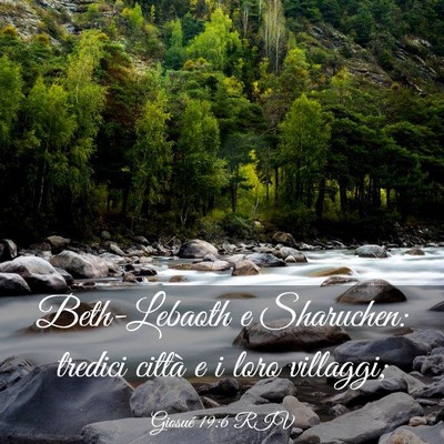 Picture 03 - Giosué 19:6 RIV - Beth-Lebaoth e Sharuchen: tredici città e i loro - Bible Verse Picture