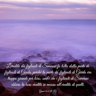 Picture 03 - Giosué 19:9 RIV - L’eredità dei figliuoli di Simeone fu tolta - Bible Verse Picture