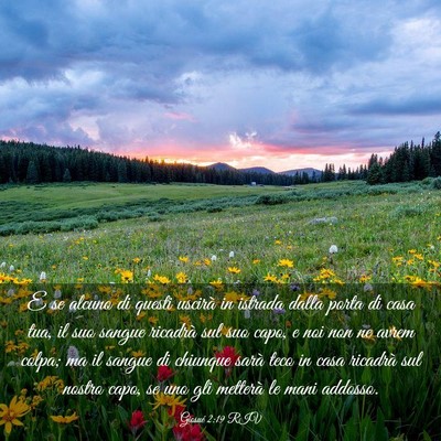 Picture 03 - Giosué 2:19 RIV - E se alcuno di questi uscirà in istrada dalla - Bible Verse Picture