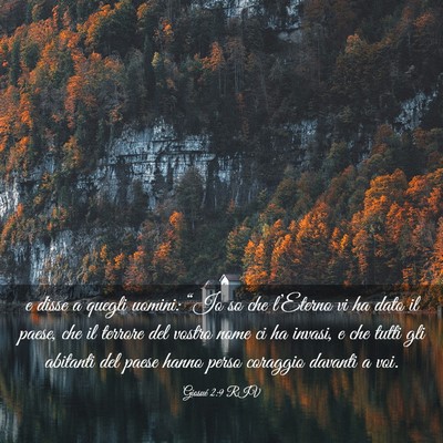 Picture 03 - Giosué 2:9 RIV - e disse a quegli uomini: “Io so che l’Eterno - Bible Verse Picture