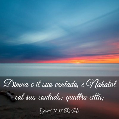 Picture 03 - Giosué 21:35 RIV - Dimna e il suo contado, e Nahalal col suo - Bible Verse Picture
