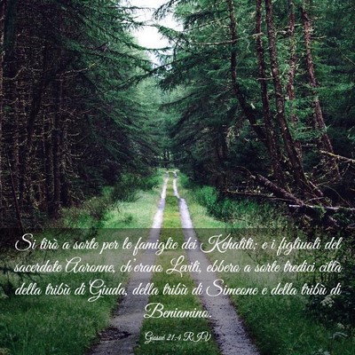 Picture 03 - Giosué 21:4 RIV - Si tirò a sorte per le famiglie dei Kehatiti; e - Bible Verse Picture