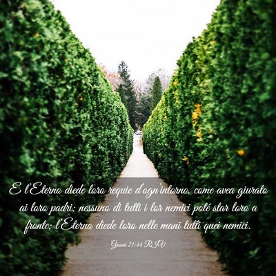 Picture 03 - Giosué 21:44 RIV - E l’Eterno diede loro requie d’ogn’intorno, - Bible Verse Picture
