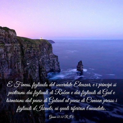 Picture 03 - Giosué 22:32 RIV - E Fineas, figliuolo del sacerdote Eleazar, e i - Bible Verse Picture