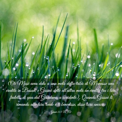 Picture 03 - Giosué 22:7 RIV - (Or Mosè avea dato a una metà della tribù di - Bible Verse Picture