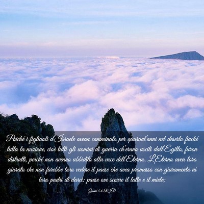 Picture 03 - Giosué 5:6 RIV - Poiché i figliuoli d’Israele avean camminato - Bible Verse Picture
