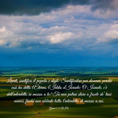 Picture 03 - Giosué 7:13 RIV - Lèvati, santifica il popolo e digli: - Bible Verse Picture