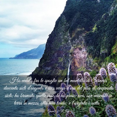 Picture 03 - Giosué 7:21 RIV - Ho veduto fra le spoglie un bel mantello di - Bible Verse Picture
