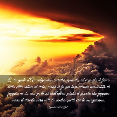 Picture 03 - Giosué 8:20 RIV - E la gente d’Ai, volgendosi indietro, guardò, - Bible Verse Picture