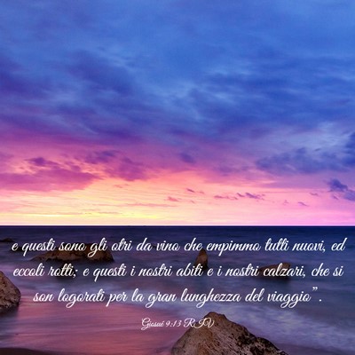 Picture 03 - Giosué 9:13 RIV - e questi sono gli otri da vino che empimmo tutti - Bible Verse Picture