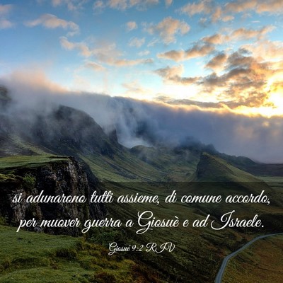 Picture 03 - Giosué 9:2 RIV - si adunarono tutti assieme, di comune accordo, - Bible Verse Picture