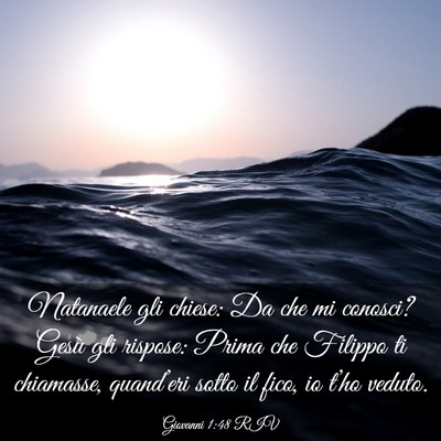 Picture 03 - Giovanni 1:48 RIV - Natanaele gli chiese: Da che mi conosci? Gesù - Bible Verse Picture