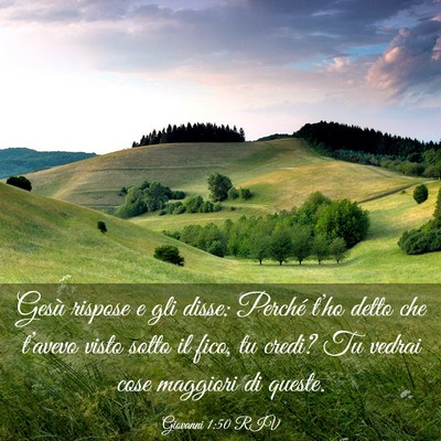 Picture 03 - Giovanni 1:50 RIV - Gesù rispose e gli disse: Perché t’ho detto - Bible Verse Picture