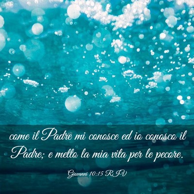 Picture 03 - Giovanni 10:15 RIV - come il Padre mi conosce ed io conosco il Padre; - Bible Verse Picture