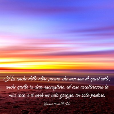 Picture 03 - Giovanni 10:16 RIV - Ho anche delle altre pecore, che non son di - Bible Verse Picture