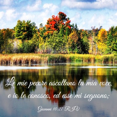 Picture 03 - Giovanni 10:27 RIV - Le mie pecore ascoltano la mia voce, e io le - Bible Verse Picture