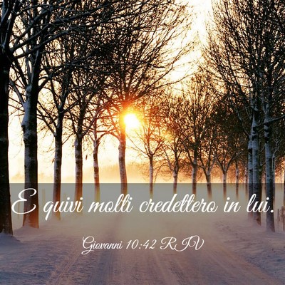 Picture 03 - Giovanni 10:42 RIV - E quivi molti credettero in - Bible Verse Picture