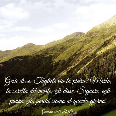 Picture 03 - Giovanni 11:39 RIV - Gesù disse: Togliete via la pietra! Marta, la - Bible Verse Picture