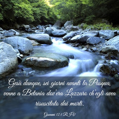 Picture 03 - Giovanni 12:1 RIV - Gesù dunque, sei giorni avanti la Pasqua, venne - Bible Verse Picture