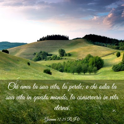 Picture 03 - Giovanni 12:25 RIV - Chi ama la sua vita, la perde; e chi odia la sua - Bible Verse Picture