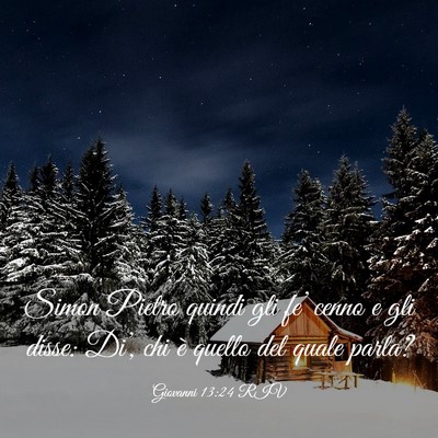 Picture 03 - Giovanni 13:24 RIV - Simon Pietro quindi gli fe’ cenno e gli disse: - Bible Verse Picture