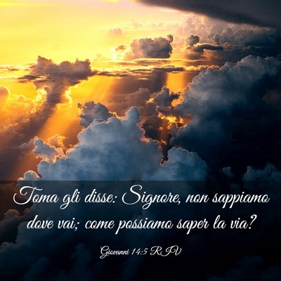 Picture 03 - Giovanni 14:5 RIV - Toma gli disse: Signore, non sappiamo dove vai; - Bible Verse Picture