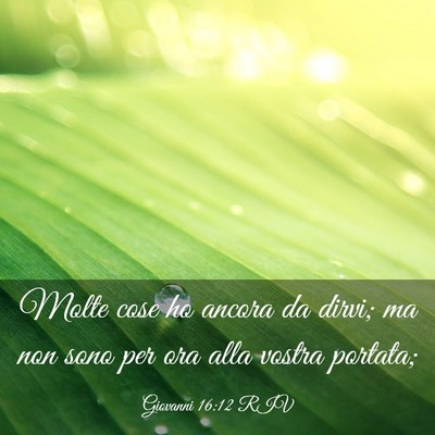 Picture 03 - Giovanni 16:12 RIV - Molte cose ho ancora da dirvi; ma non sono per - Bible Verse Picture