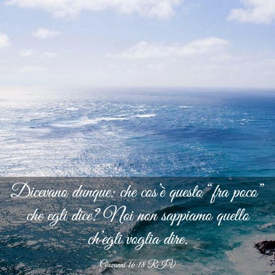 Picture 03 - Giovanni 16:18 RIV - Dicevano dunque: che cos’è questo “fra - Bible Verse Picture