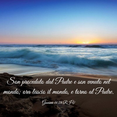 Picture 03 - Giovanni 16:28 RIV - Son proceduto dal Padre e son venuto nel mondo; - Bible Verse Picture