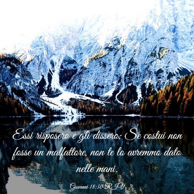 Picture 03 - Giovanni 18:30 RIV - Essi risposero e gli dissero: Se costui non fosse - Bible Verse Picture