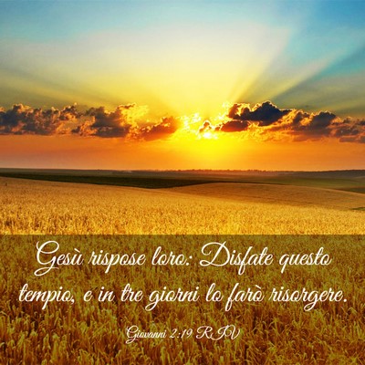 Picture 03 - Giovanni 2:19 RIV - Gesù rispose loro: Disfate questo tempio, e in - Bible Verse Picture