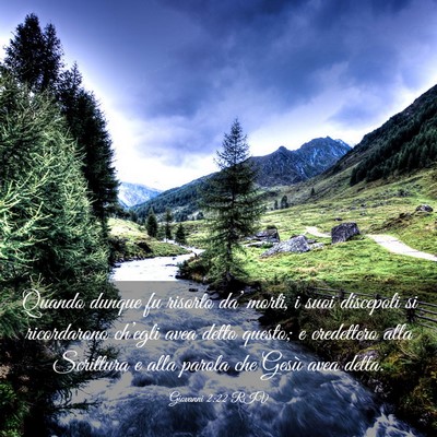 Picture 03 - Giovanni 2:22 RIV - Quando dunque fu risorto da’ morti, i suoi - Bible Verse Picture