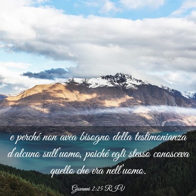 Picture 03 - Giovanni 2:25 RIV - e perché non avea bisogno della testimonianza - Bible Verse Picture