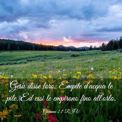 Picture 03 - Giovanni 2:7 RIV - Gesù disse loro: Empite d’acqua le pile. Ed - Bible Verse Picture