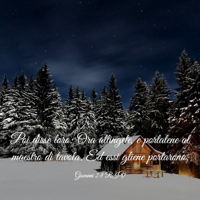 Picture 03 - Giovanni 2:8 RIV - Poi disse loro: Ora attingete, e portatene al - Bible Verse Picture