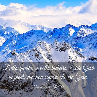 Picture 03 - Giovanni 20:14 RIV - Detto questo, si voltò indietro, e vide Gesù in - Bible Verse Picture