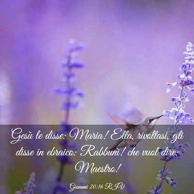 Picture 03 - Giovanni 20:16 RIV - Gesù le disse: Maria! Ella, rivoltasi, gli disse - Bible Verse Picture