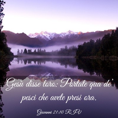 Picture 03 - Giovanni 21:10 RIV - Gesù disse loro: Portate qua de’ pesci che - Bible Verse Picture